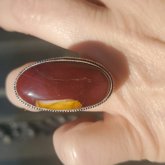 New Mookaite Jasper 925 Silver Statement Ring. - Picture 7 of 16